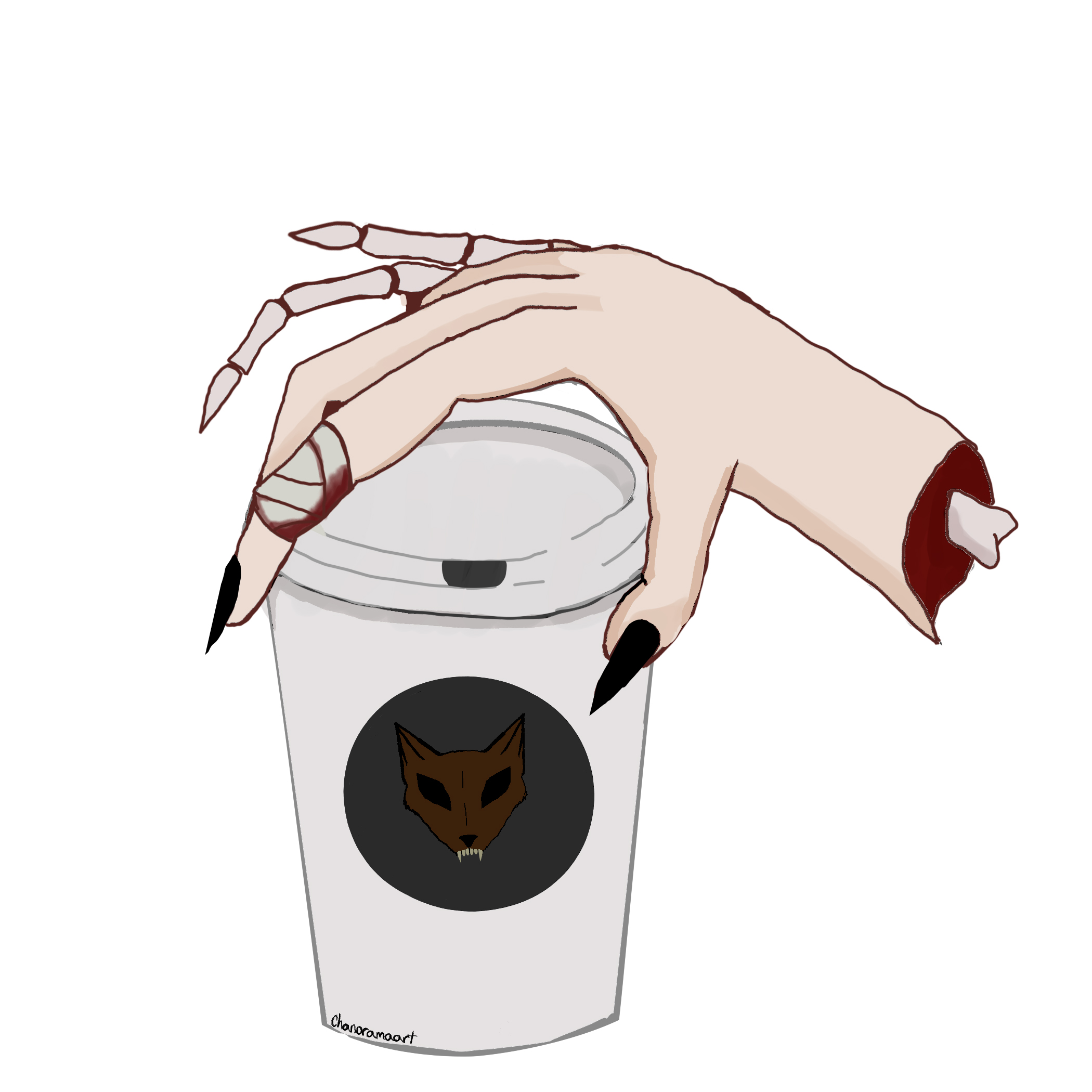 Corpse coffee illustration