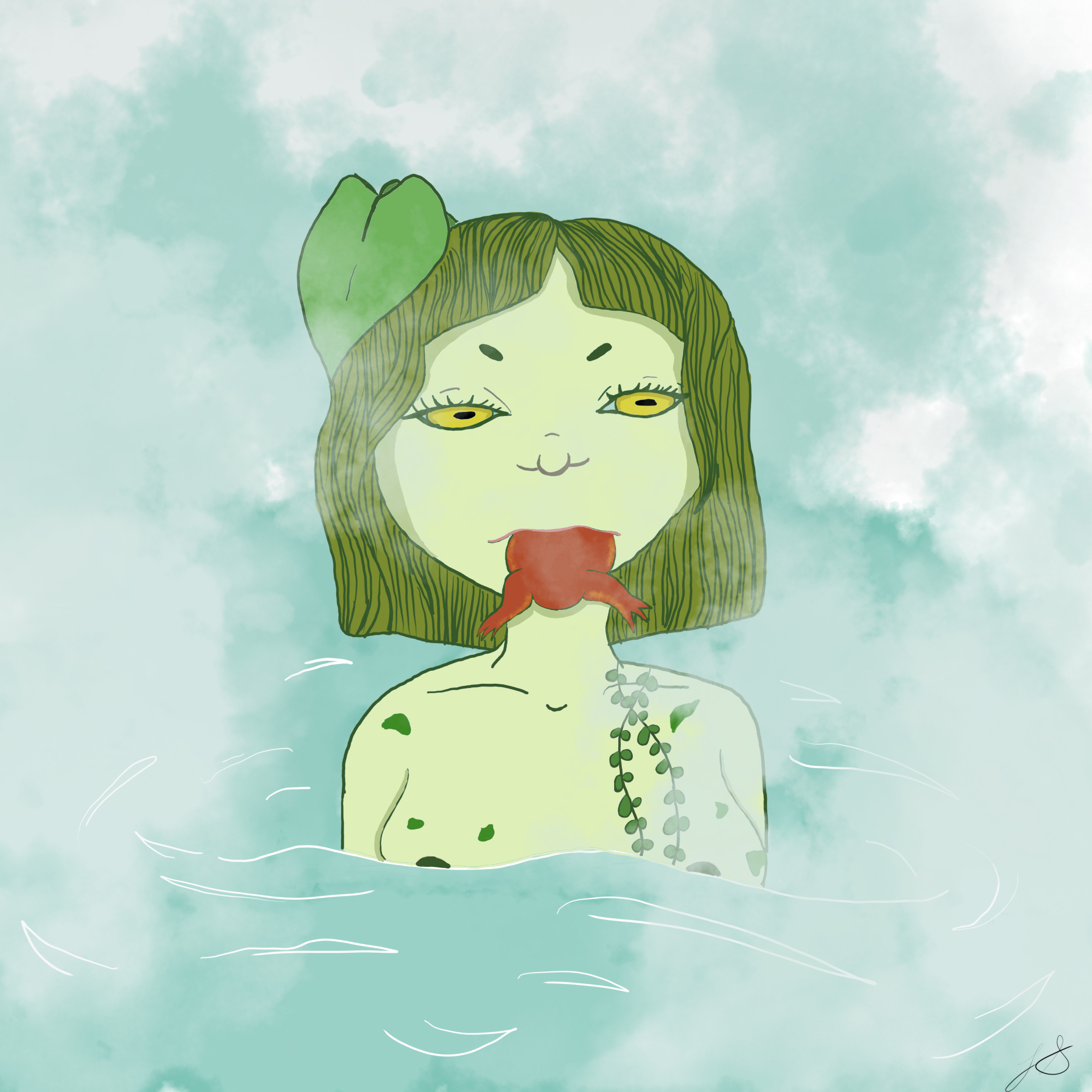Lily colored illustration